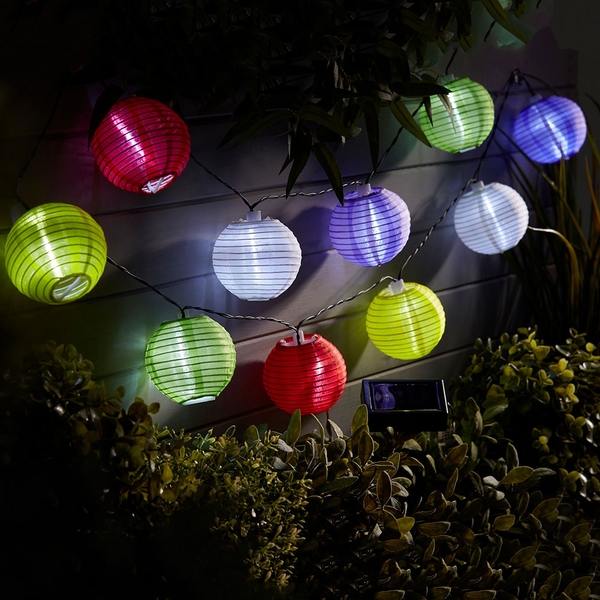 Solar Style Chinese Lantern String Lights | Garden Gear