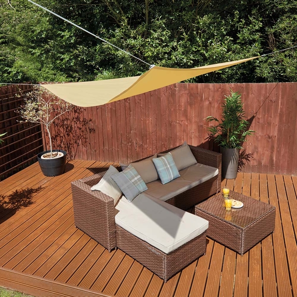 Garden Life 3-Metre Triangle Waterproof Sun Shade Sail | Garden Gear