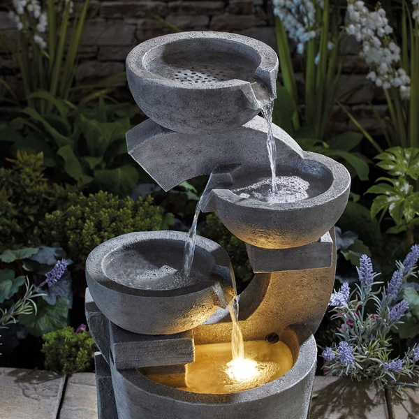 Serenity Sculpted Four-Tier Bowl Water Feature | Garden Gear