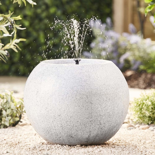 Serenity Solarpowered Sandstone Sphere Water Feature Garden Gear