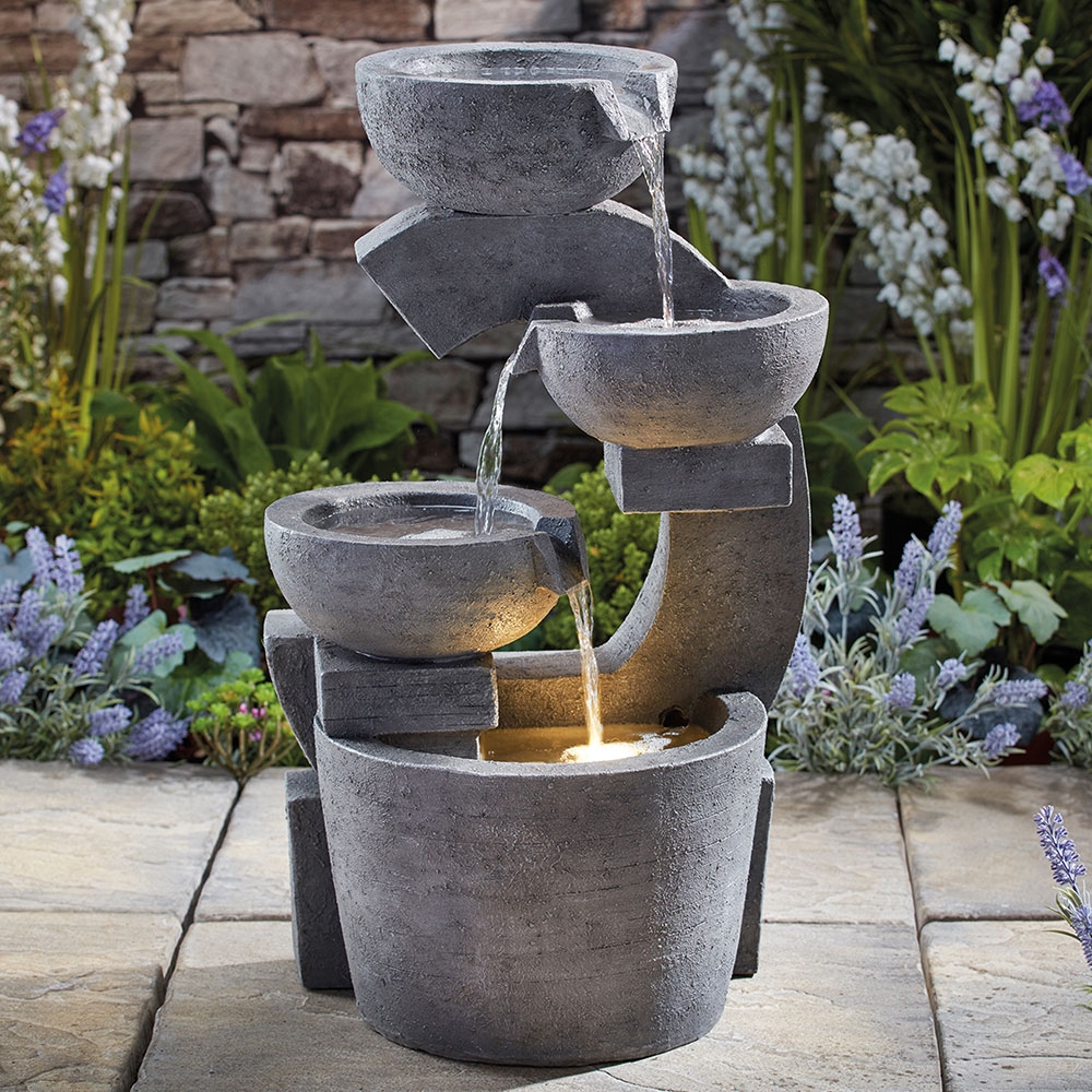 Serenity Sculpted Four-Tier Bowl Water Feature | Garden Gear