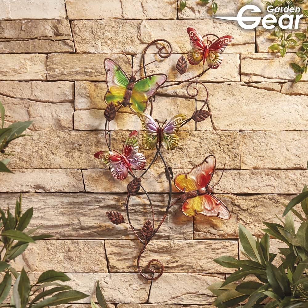 Garden Gear Metal And Glass Butterflies Wall Art Garden Gear